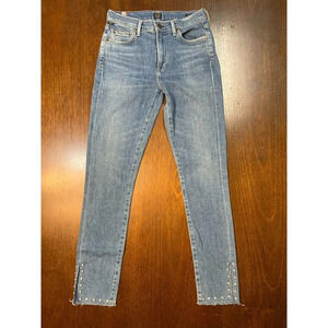Citizens of Humanity Rocket High Ride Skinny Pearl Studded Blue Jeans Women’s 27